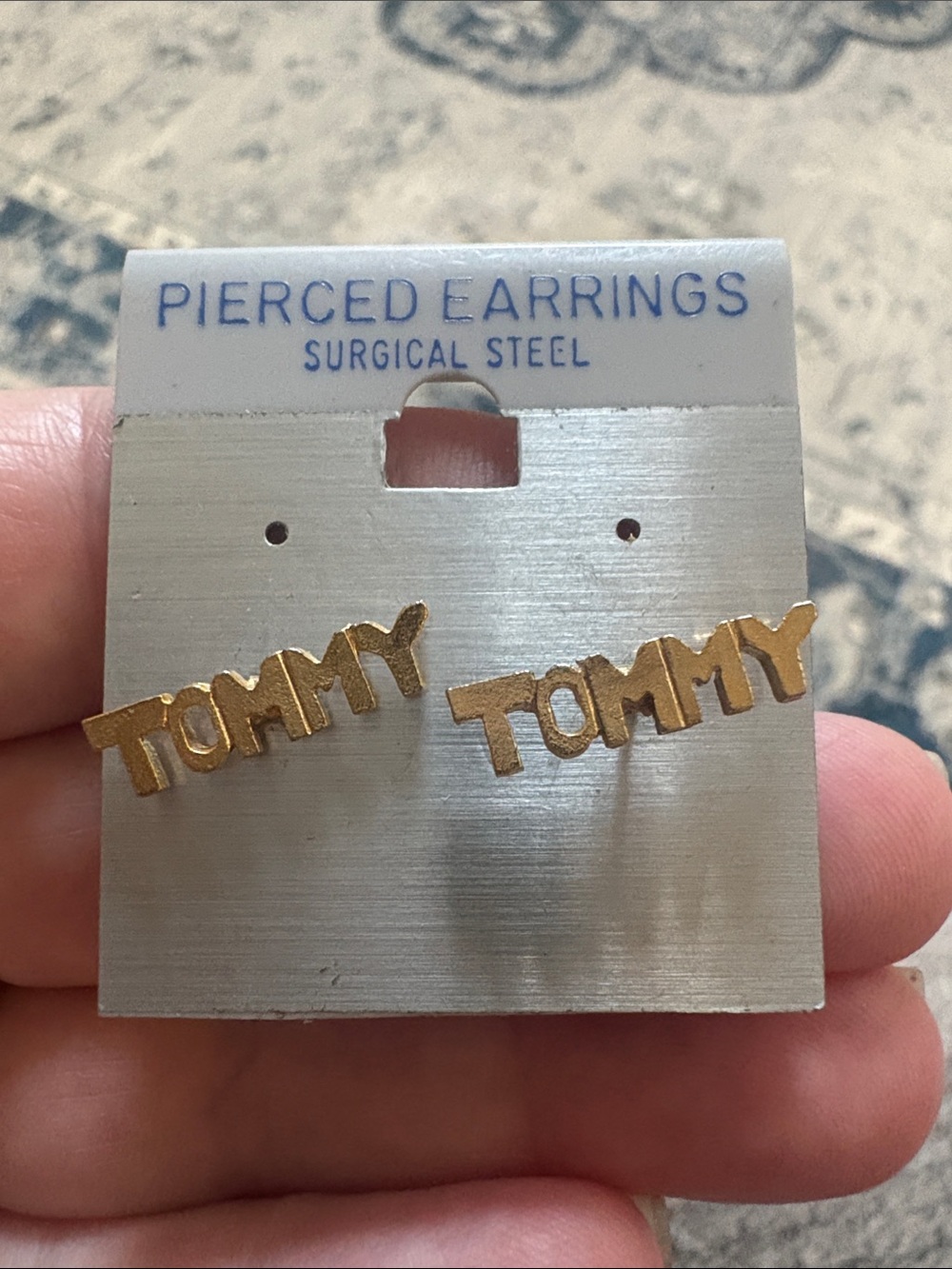 Tommy Gold-Tone 'Tommy' Name Stud Earrings - Women's Accessories